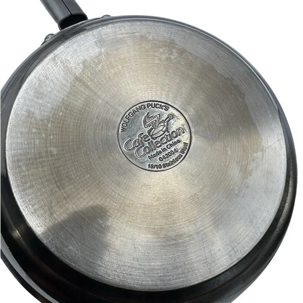 Wolfgang Puck Stainless 3-Pc Pan Set — 2Qt, 1.5Qt Café, 8” Sauté (No Lids)